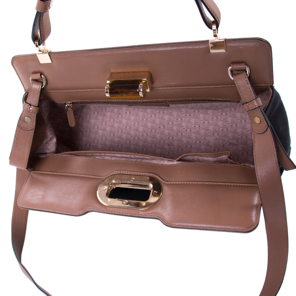 Shop authentic Bvlgari Isabella Rossellini Canvas Satchel at revogue ...