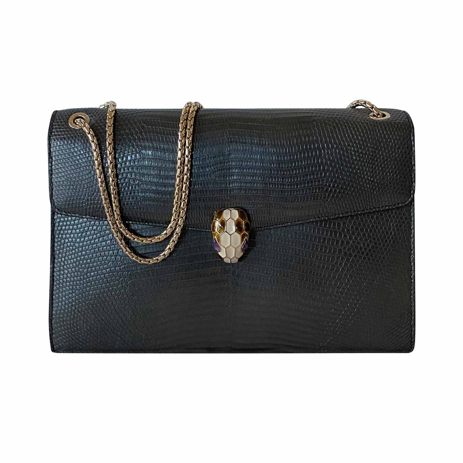 Shop authentic Bvlgari Lizard Serpenti Forever Flap Bag at revogue for ...