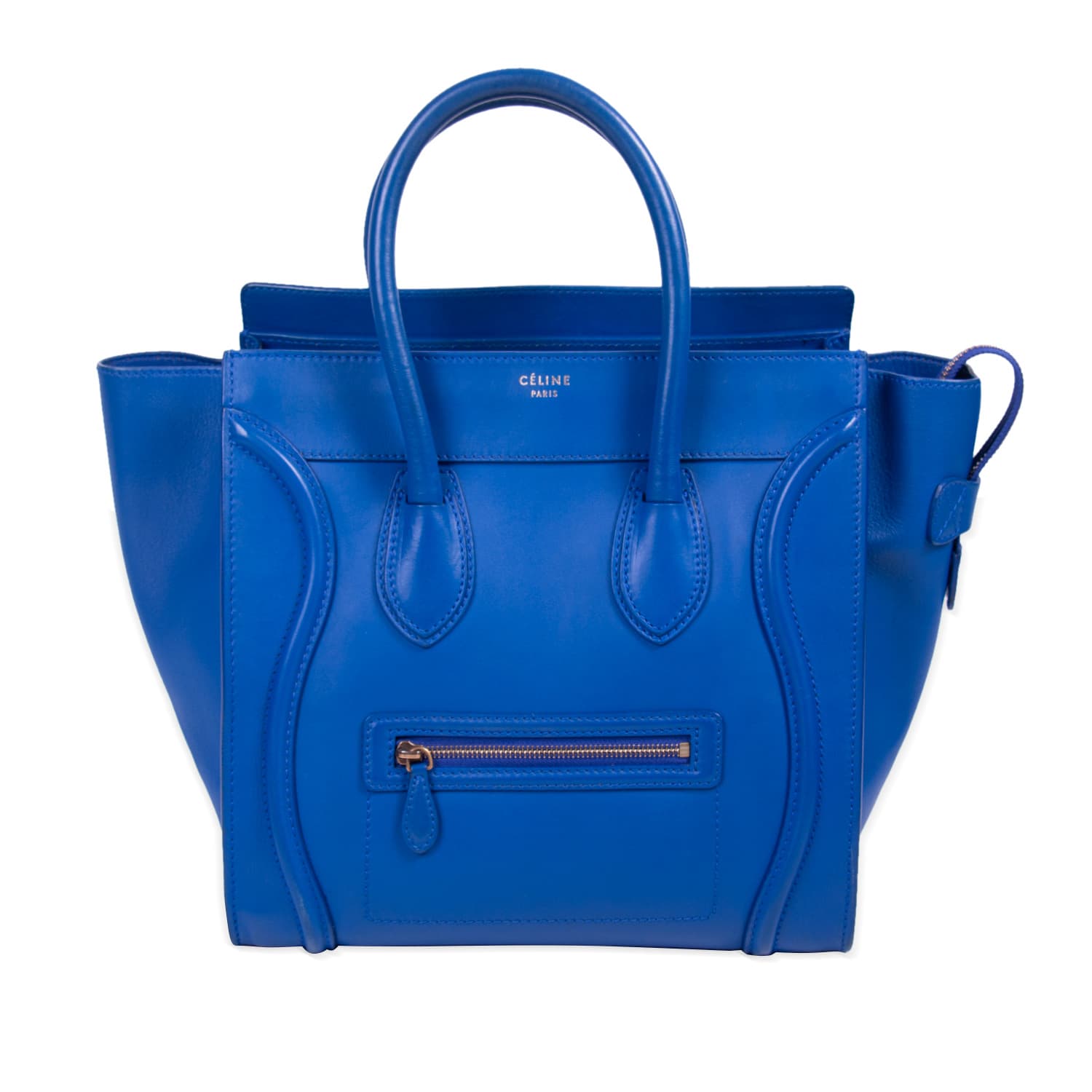 celine mini luggage blue