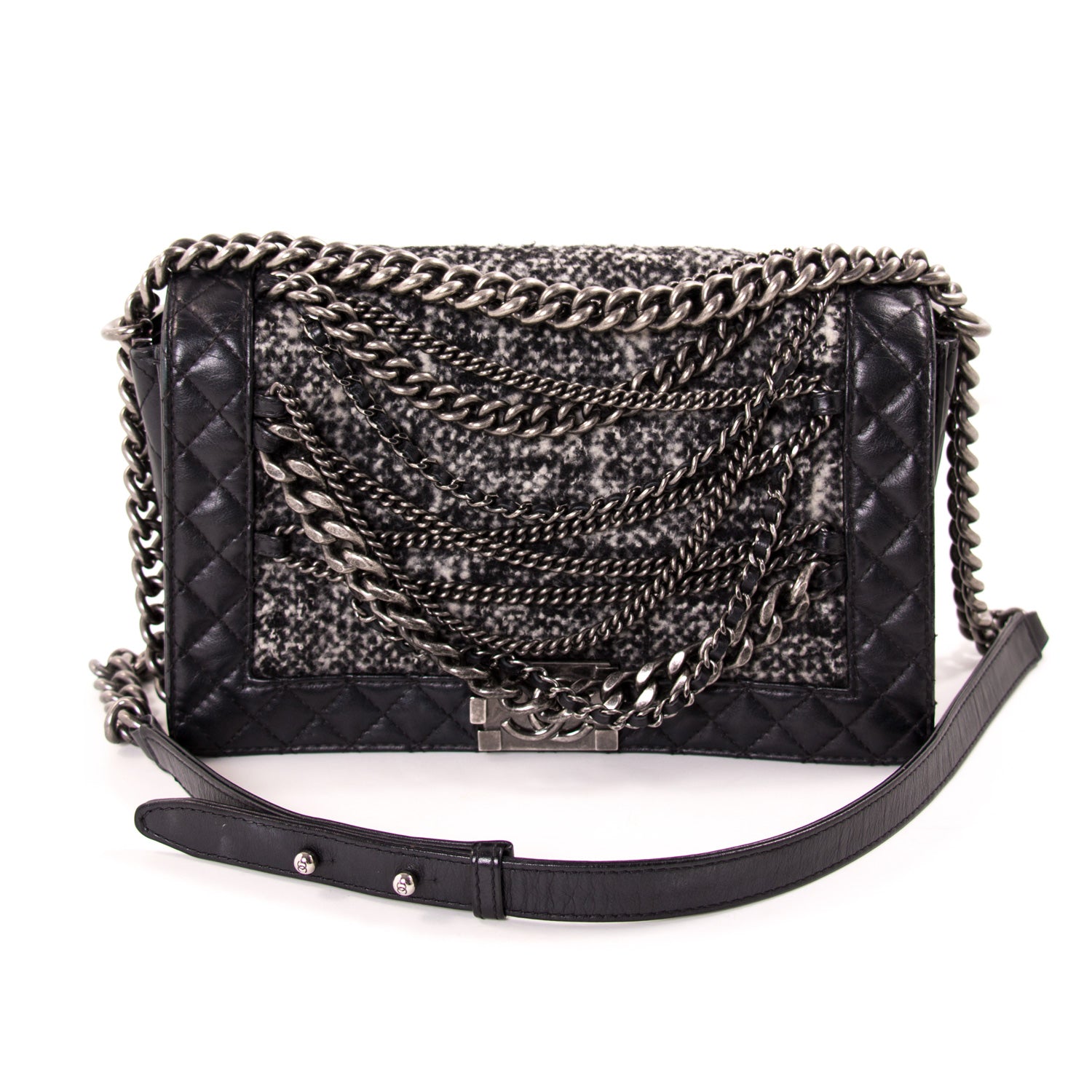 Shop authentic Chanel New Medium Enchained Boy Flap Bag at revogue for ...