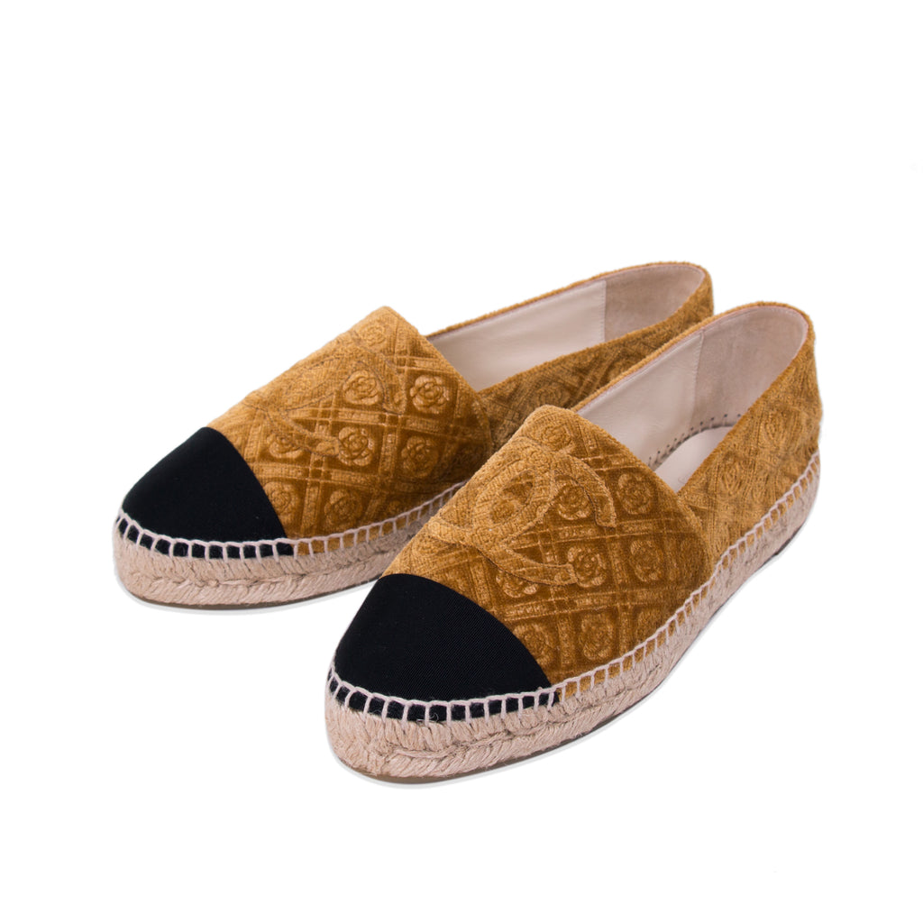 chanel velvet espadrilles