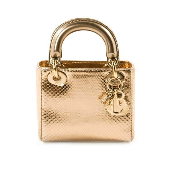 mini lady dior python