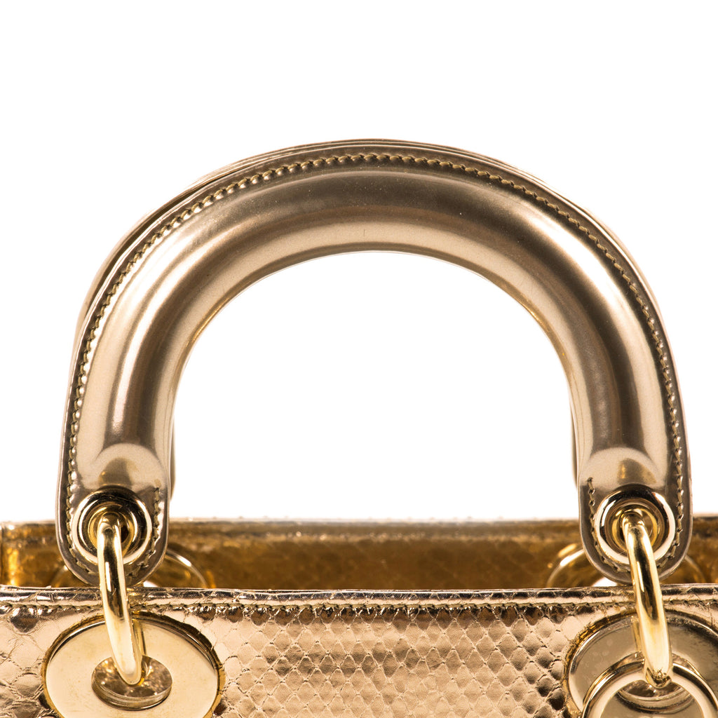 Lady Dior Mini Python Gold Golden ref141112  Joli Closet