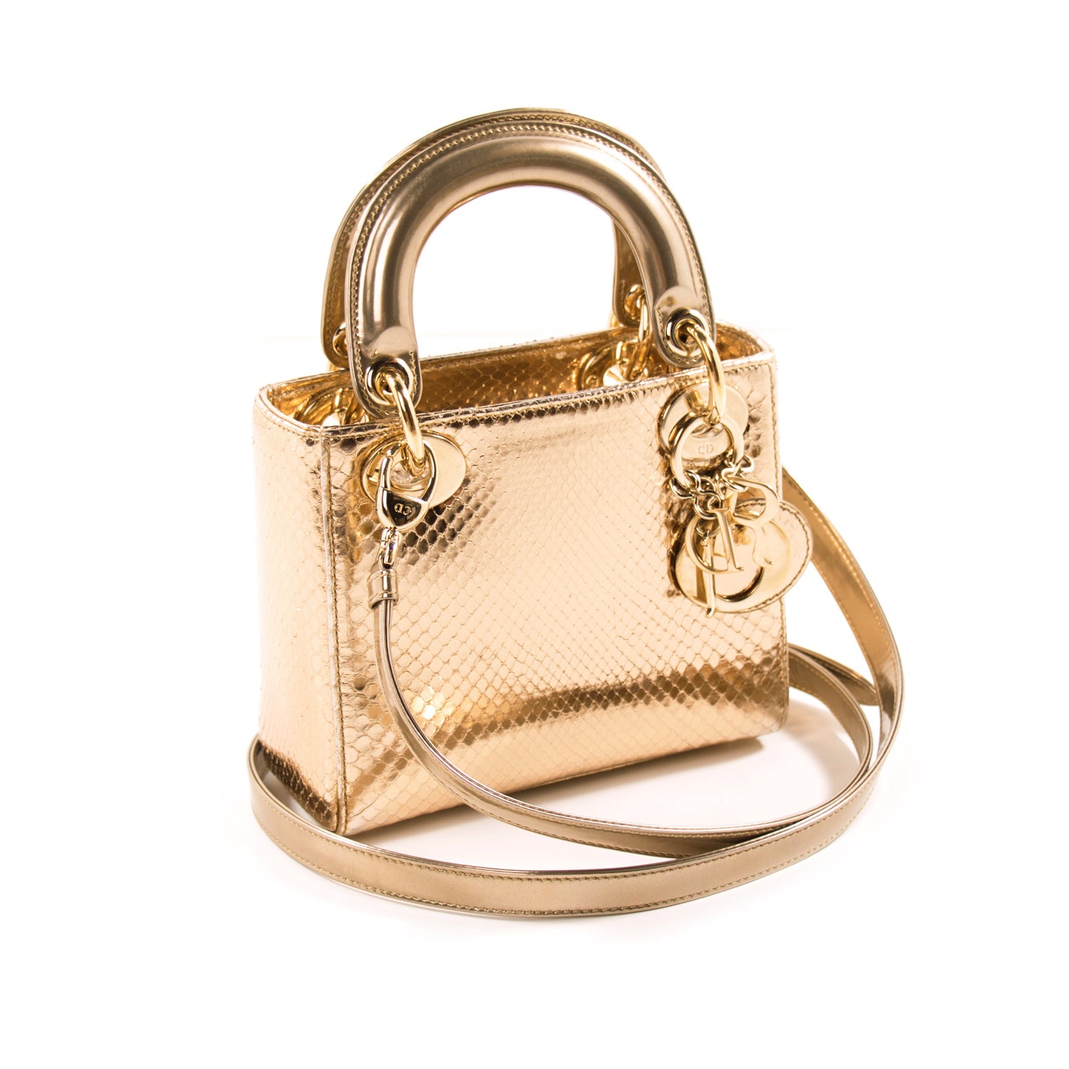 Shop authentic Christian Dior Mini Lady Dior Python at revogue for just ...