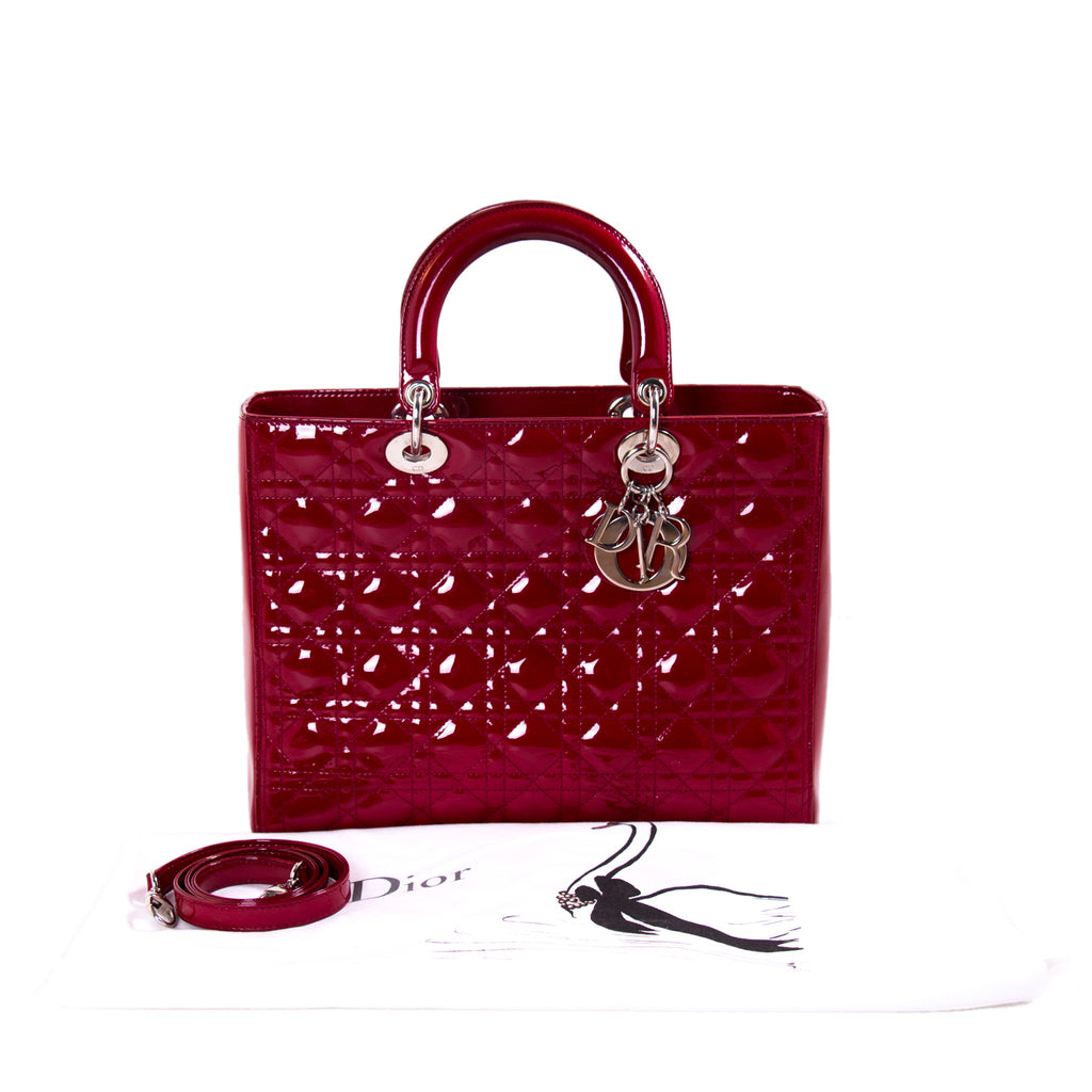 Mini Lady Dior Bag Cherry Red Cannage Lambskin Handbag | IQS Executive