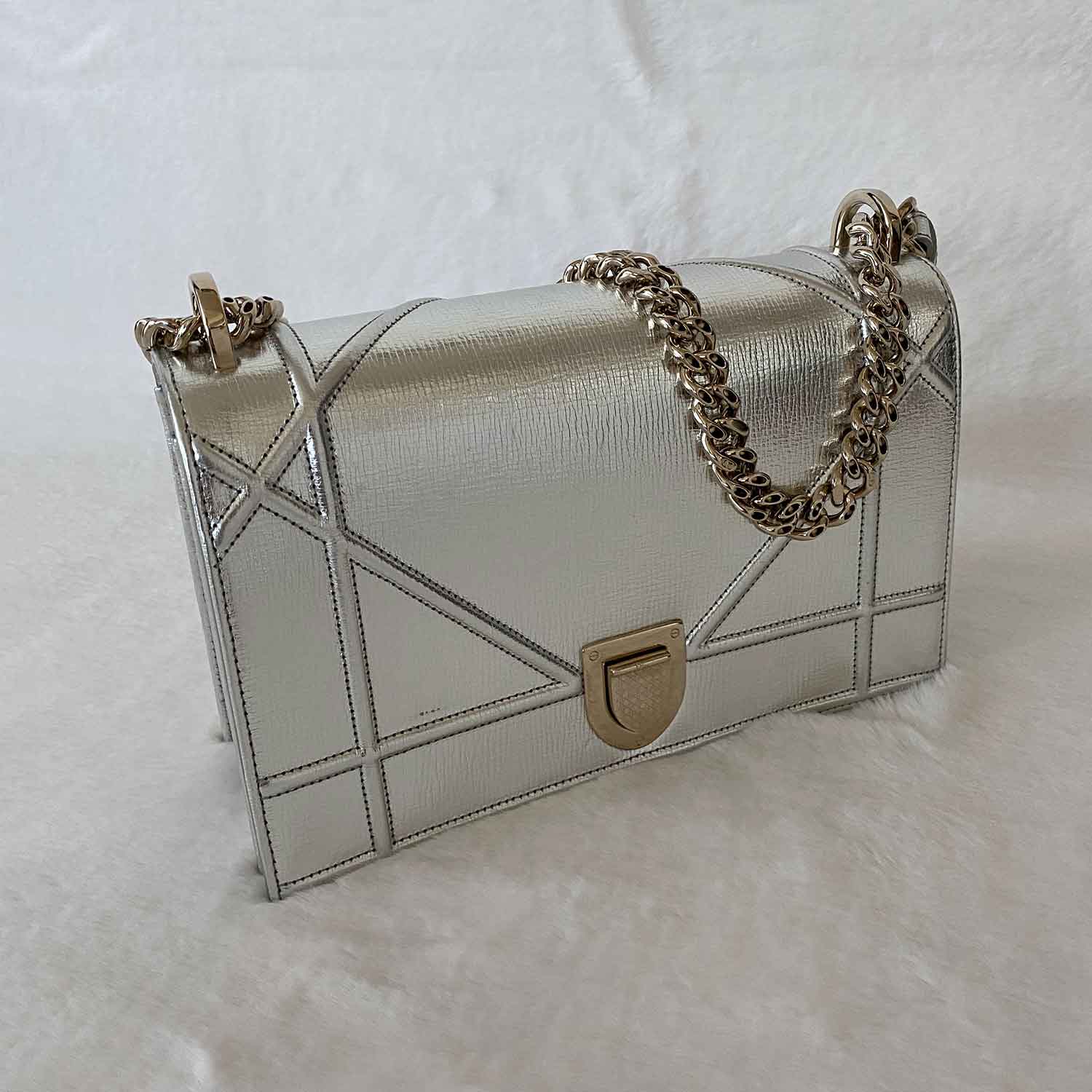 Shop authentic Christian Dior Metallic Diorama Medium Shoulder Bag at ...