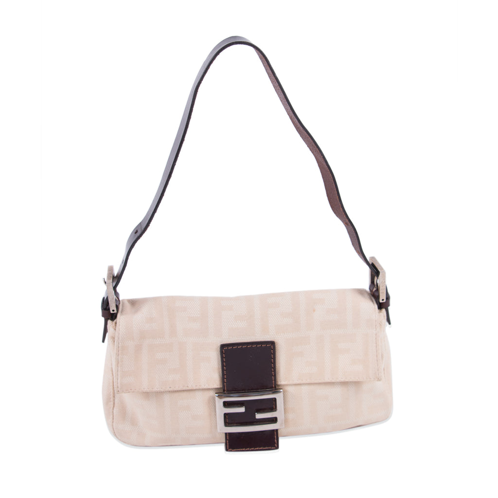 Shop authentic Fendi Natural Canvas Small Baguette at revogue for just ...