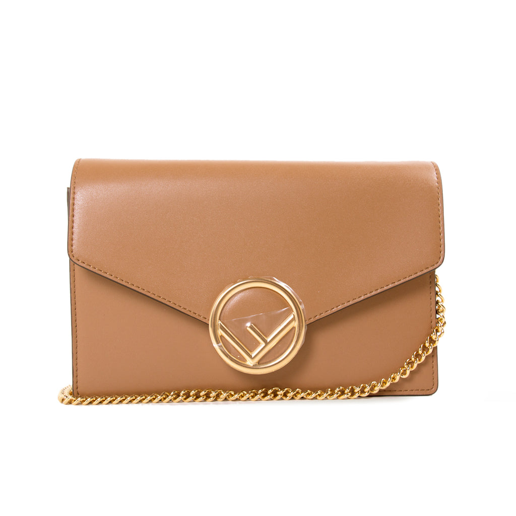 Shop authentic Fendi Wallet on Chain F Leather Shoulder Bag at revogue ...