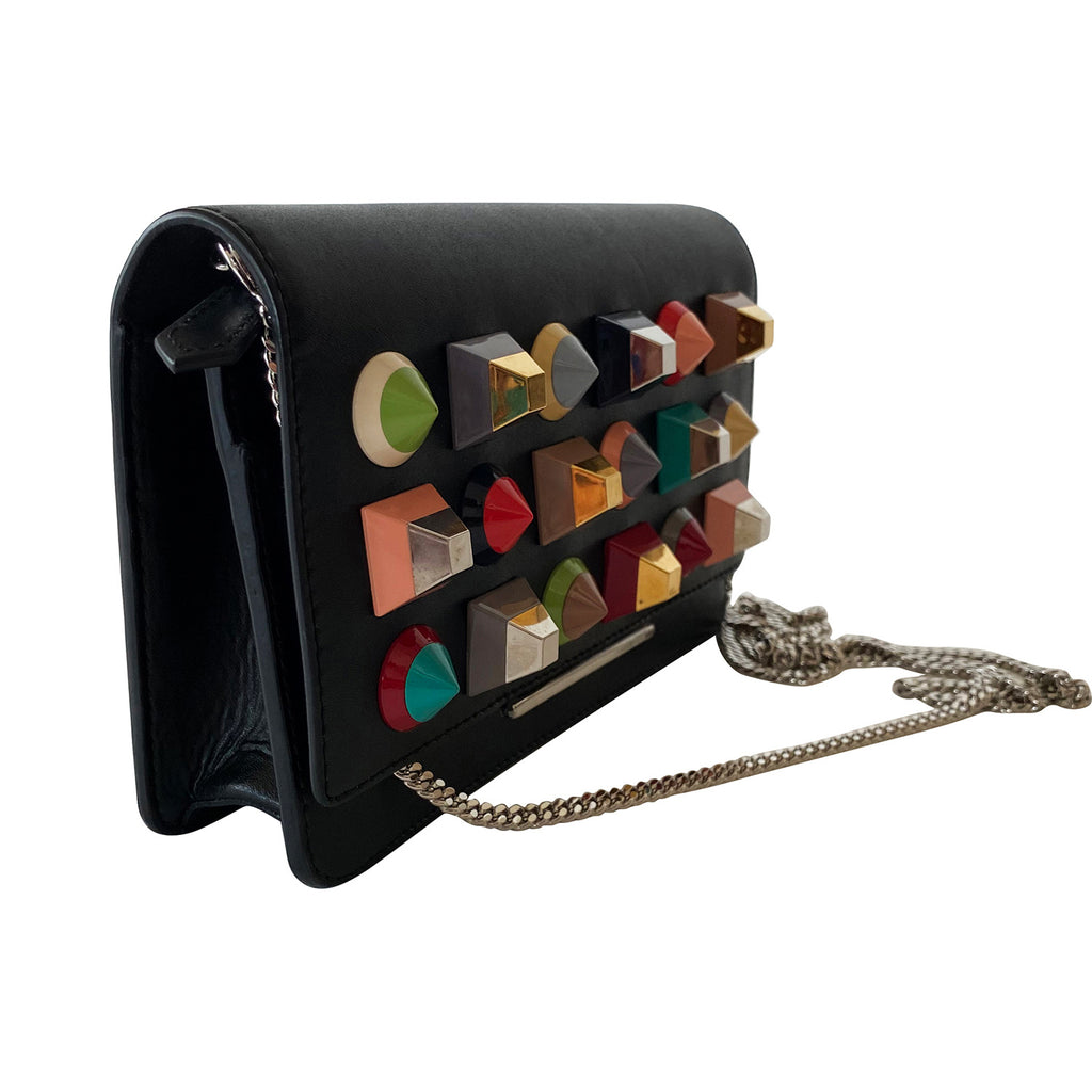 fendi studded wallet on chain