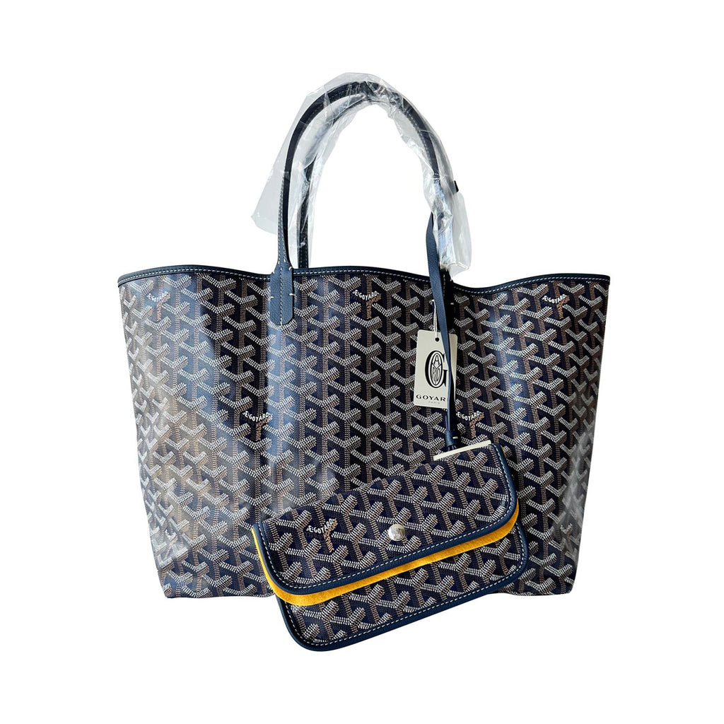 GOYARD Anjou Mini Goyardine Canvas Shoulder Bag Blue