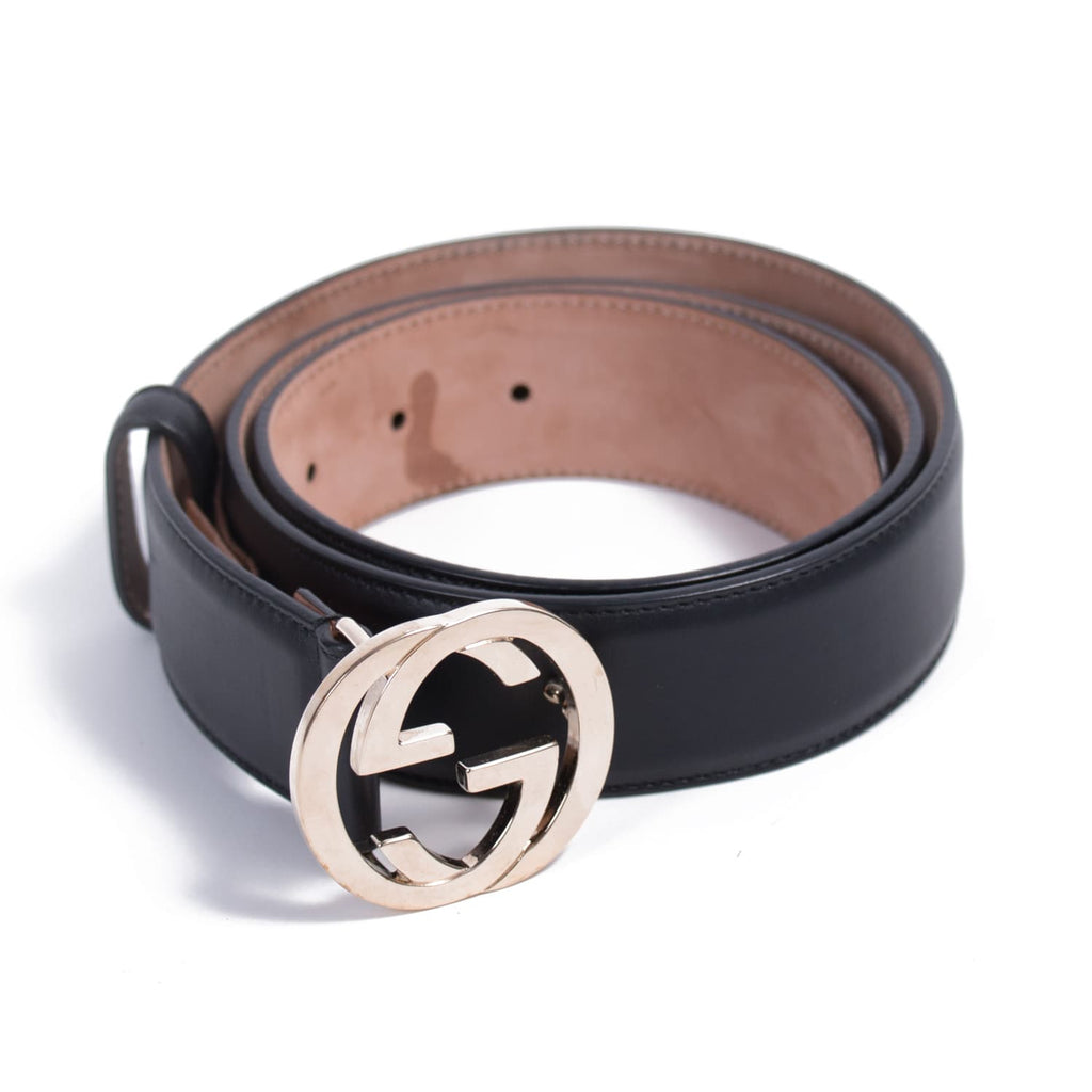 Shop authentic Gucci GG Interlocking Leather Belt at revogue for just ...