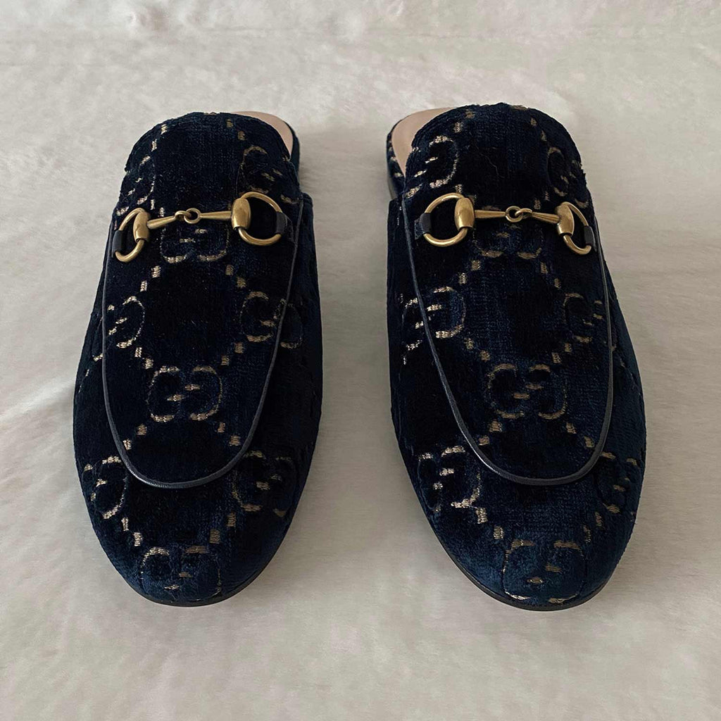 velvet gucci mules