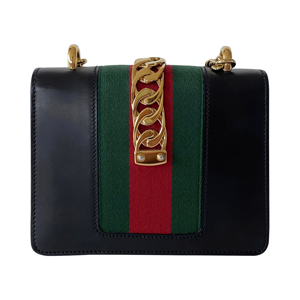 Shop authentic Gucci Sylvie Leather Mini Chain Bag at revogue for just USD  1,
