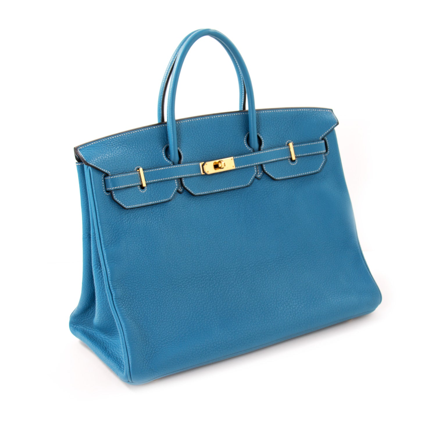 Shop authentic Hermès Birkin 40 Bleu Jean Clemence at revogue for just ...