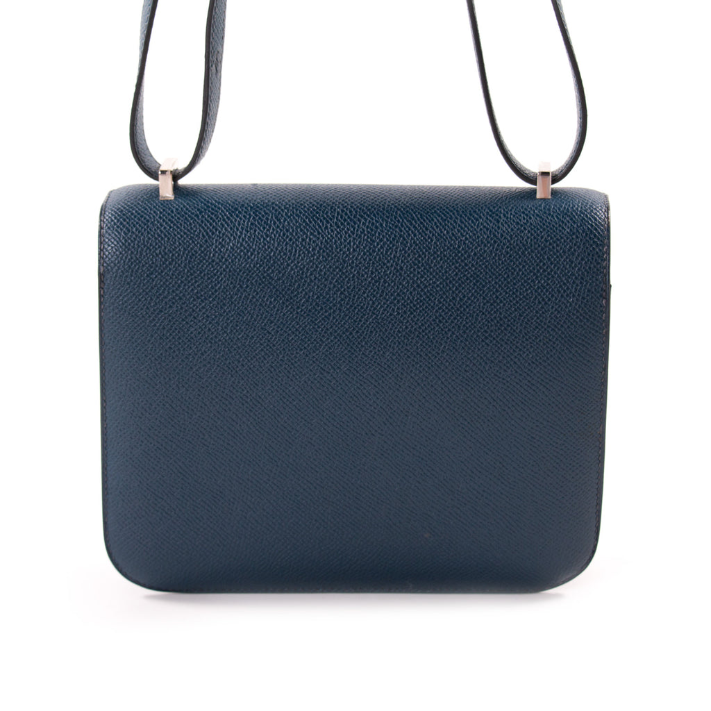 Shop authentic Hermès Mini Constance 18 Navy Blue Epsom at revogue for ...