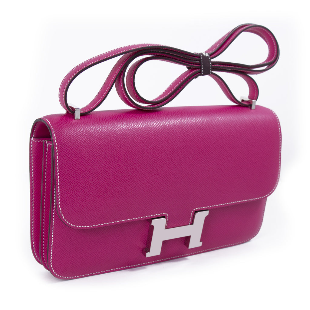 Shop authentic Hermès Constance Elan 25 Rose Tyrien Epsom at revogue ...