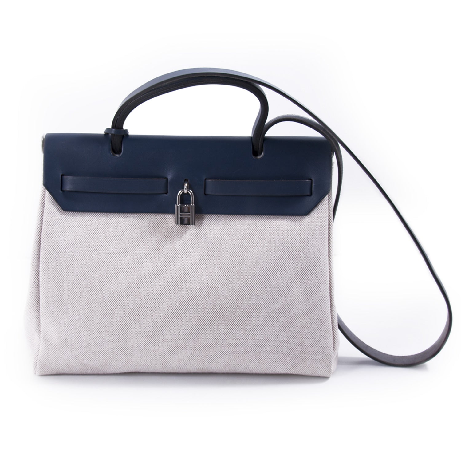 Shop authentic Hermès Herbag PM Toile Beige Navy Blue at revogue for ...