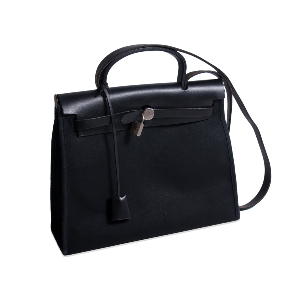 Shop authentic Hermès Herbag PM Toile Beige Black at revogue for just ...