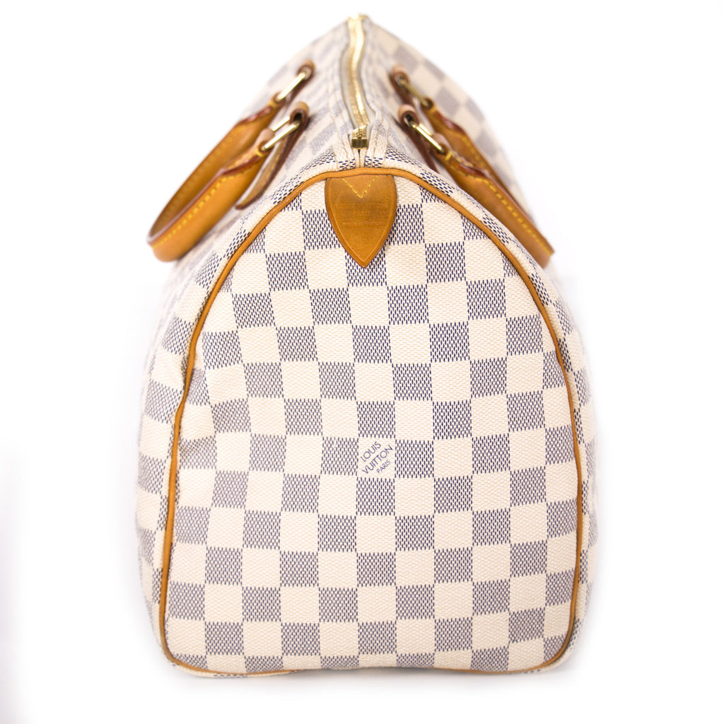 Shop authentic Louis Vuitton Damier Azure Speedy 35 at revogue for just USD 500.00