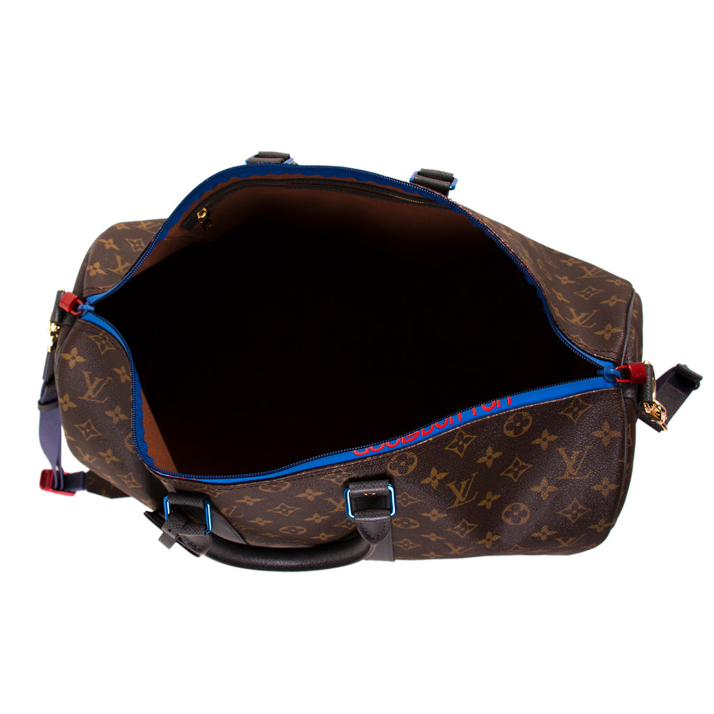 Louis Vuitton Keepall Bandouliere Monogram Outdoor 45 Pacific Blue Man  Handbag