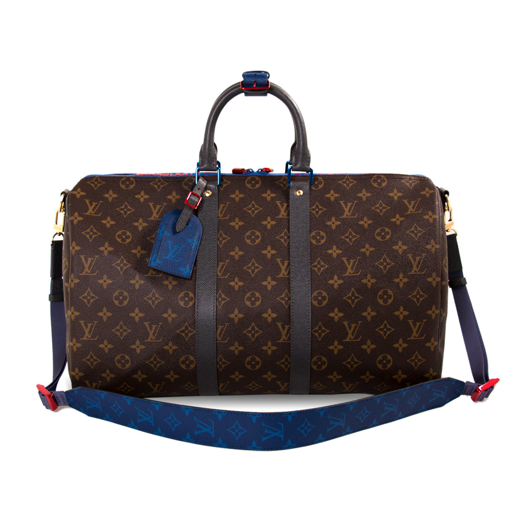 Louis Vuitton Carryall Duffle Monogram Canvas Boston Bag With Bandolier  Strap