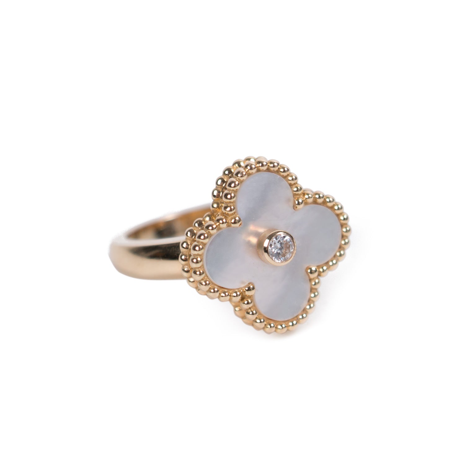 Shop authentic Van Cleef & Arpels Alhambra Diamond Ring at revogue for ...