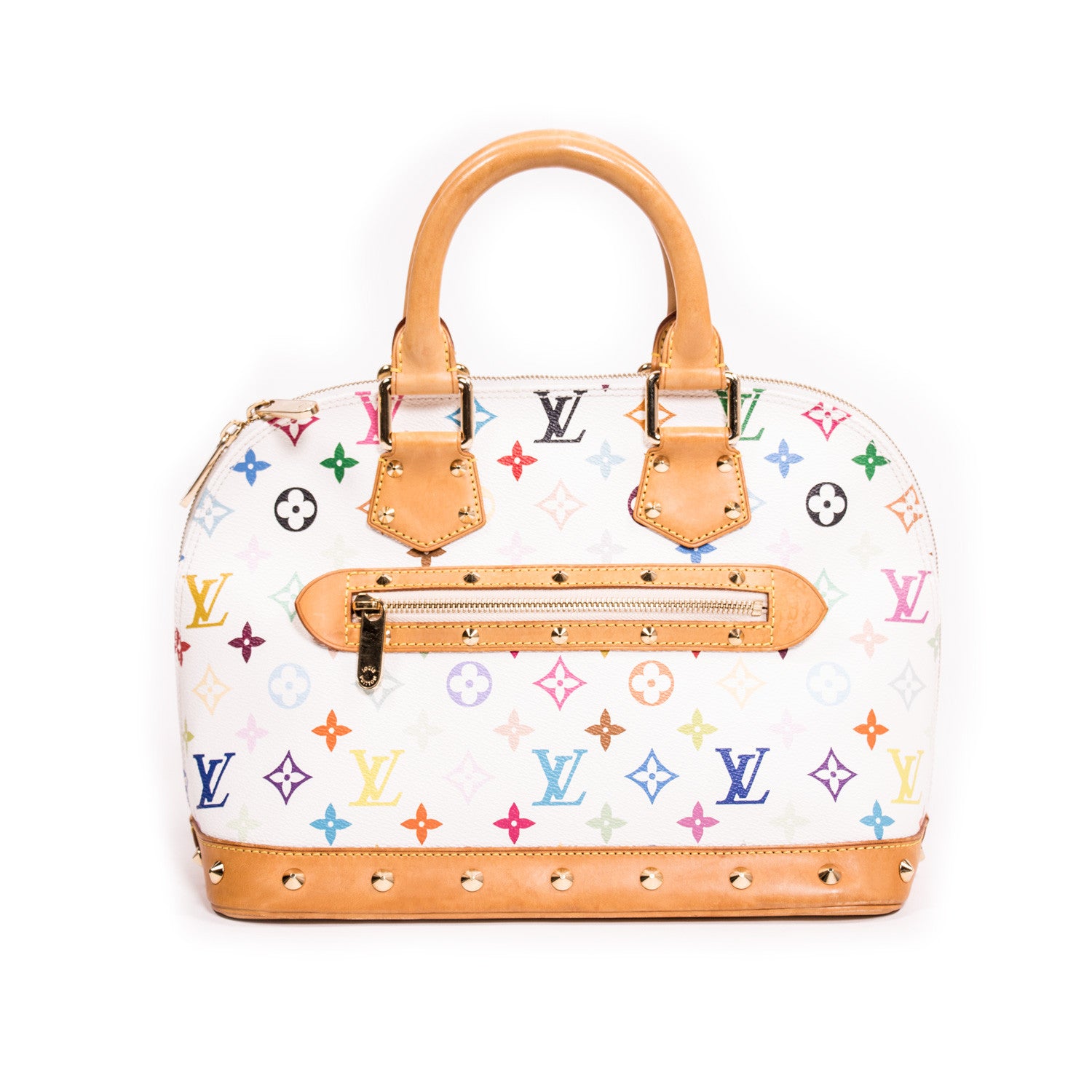 Louis Vuitton Paris x Murakami multicolor monogram bag on brown background  - 2000s second hand Lysis