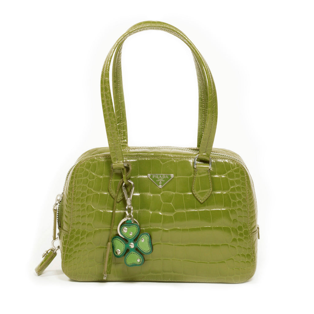 prada green crocodile bag