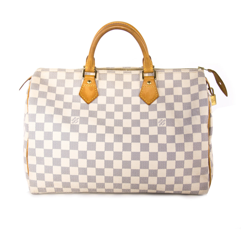 Shop authentic Louis Vuitton Damier Azure Speedy 35 at revogue for just USD 500.00