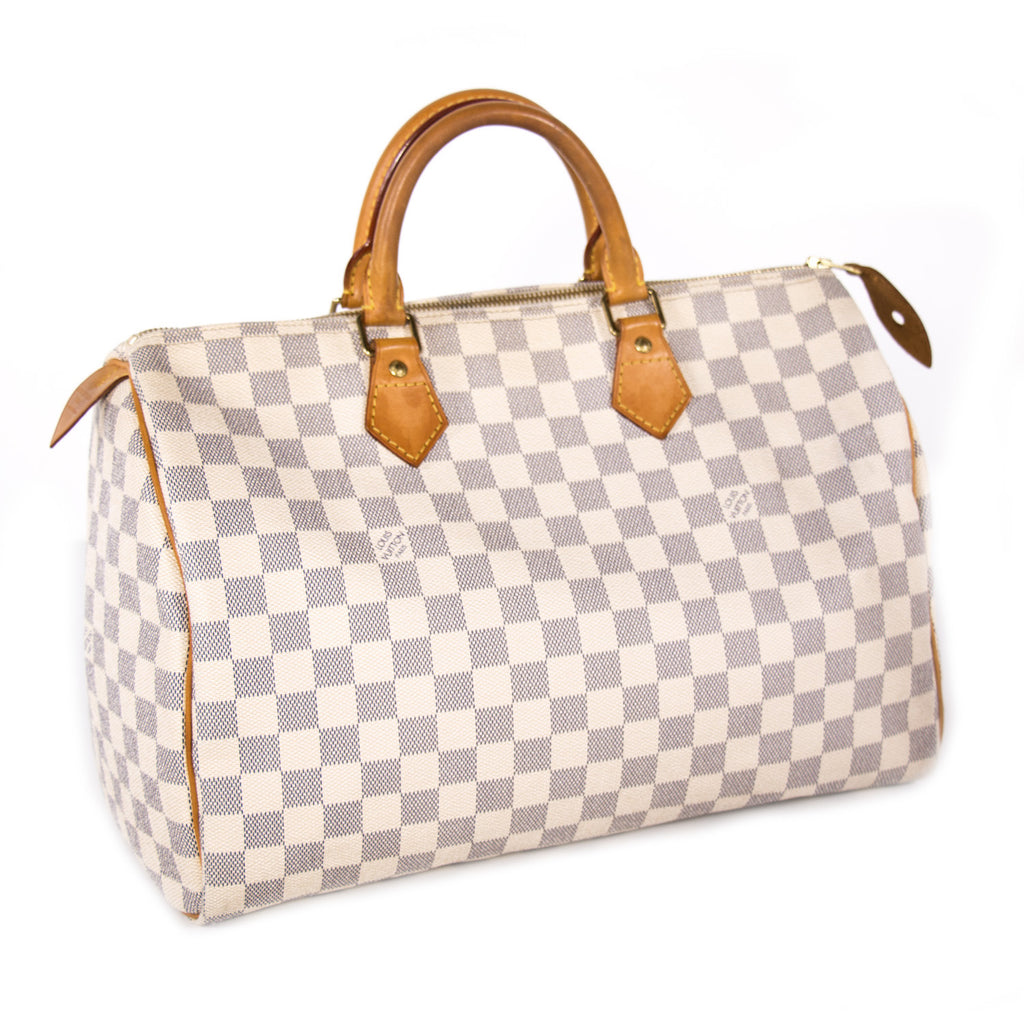 Shop authentic Louis Vuitton Damier Azure Speedy 35 at revogue for just USD 500.00