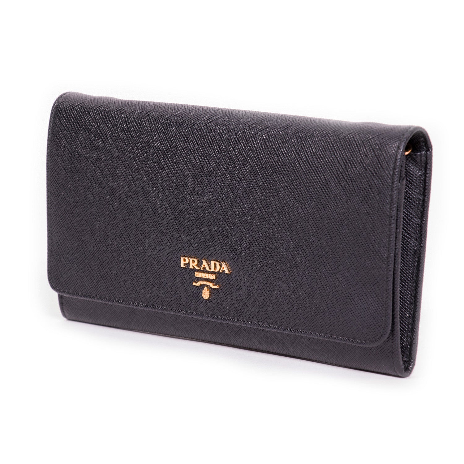 Shop authentic Prada Leather Chain Wallet at revogue for just USD 699.00