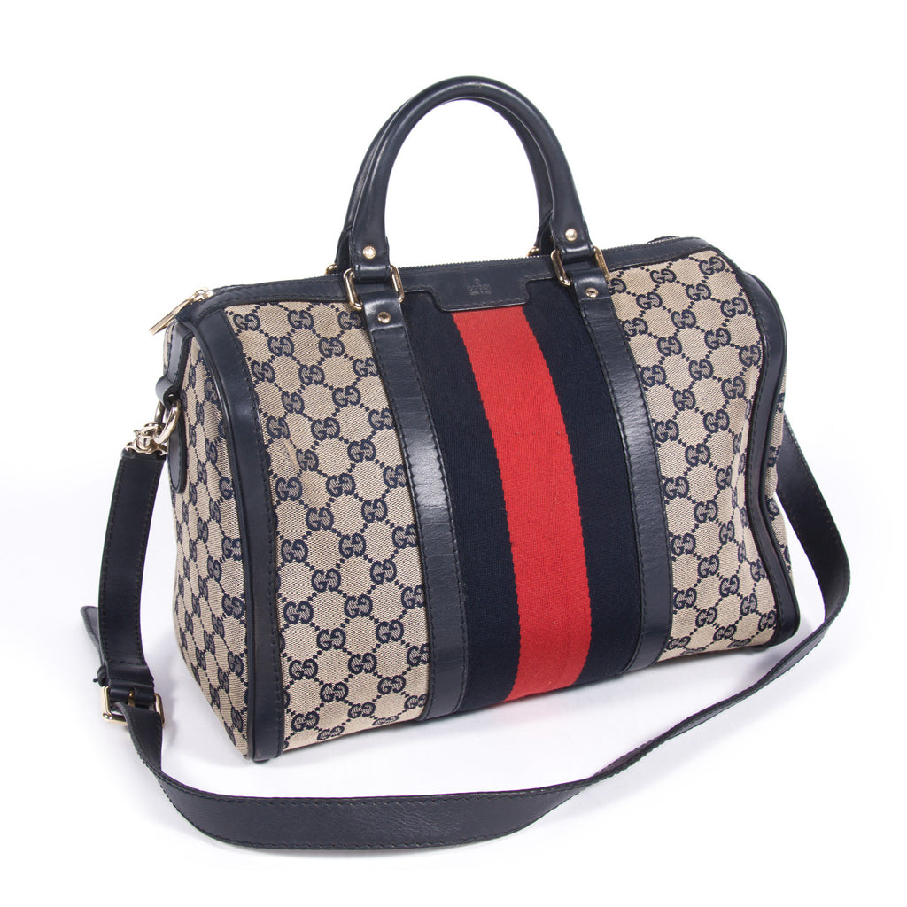 Shop authentic Gucci Web Original Boston Bag at revogue for just USD 535.00