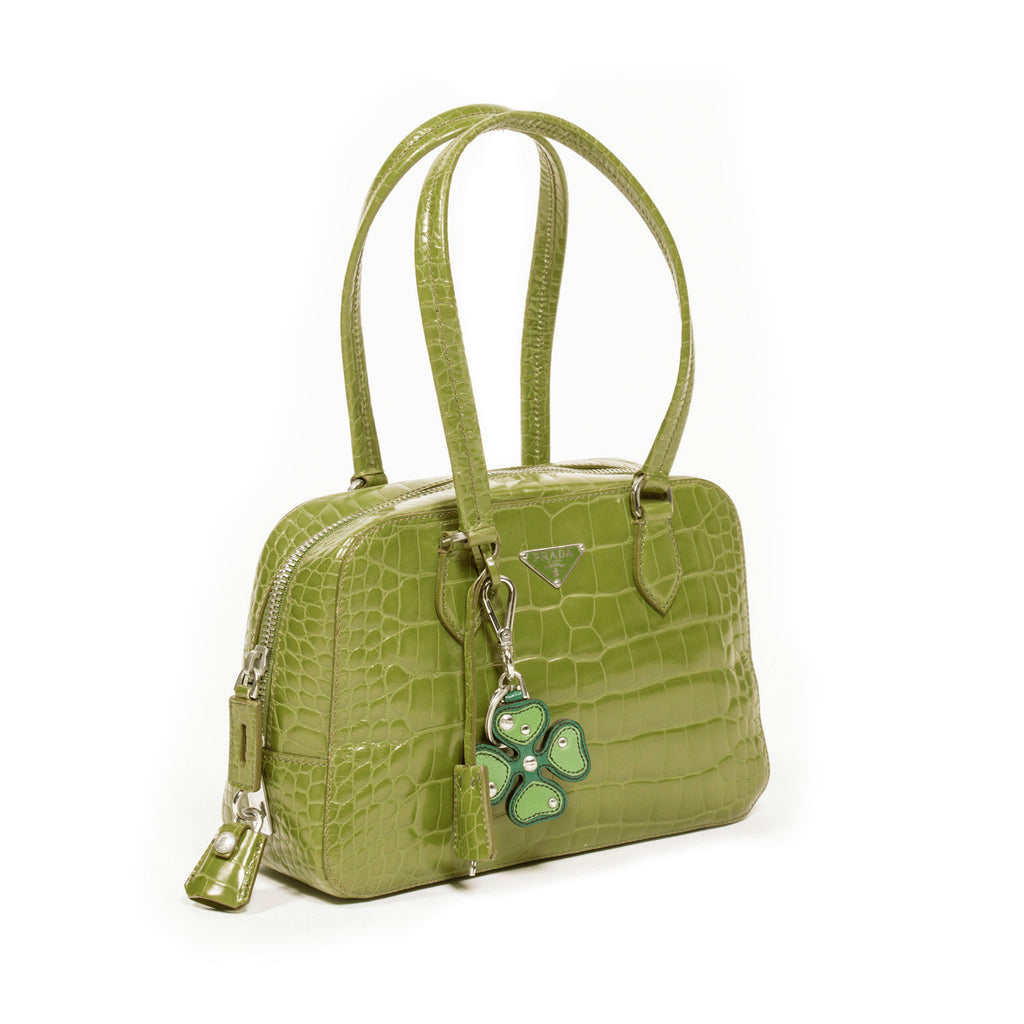 prada green crocodile bag