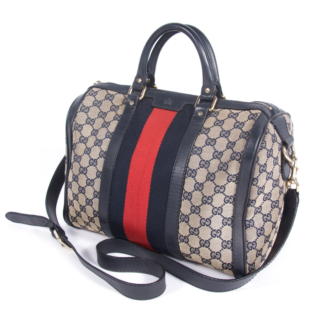Shop authentic Gucci Web Original Boston Bag at revogue for just USD 535.00