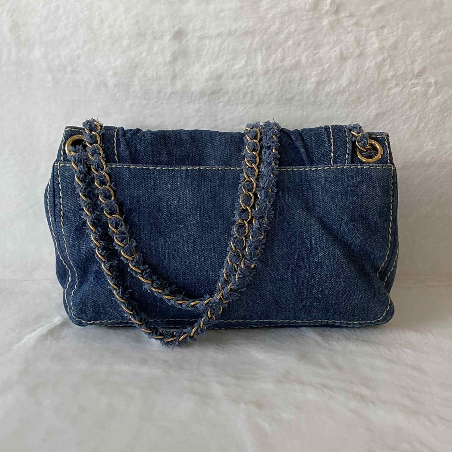 Shop authentic Prada Denim Chain Shoulder Bag at revogue for just USD ...