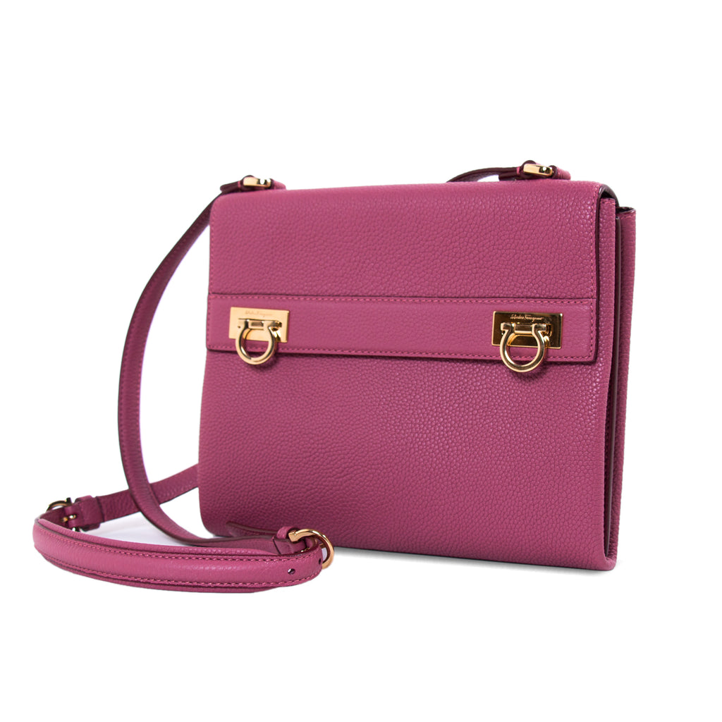 Shop authentic Salvatore Ferragamo Leather Mya Crossbody Bag at revogue ...