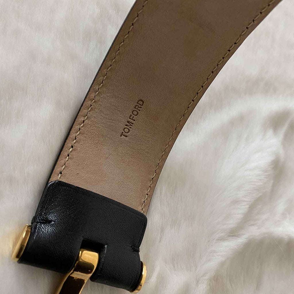 Shop authentic Tom Ford Double T Logo Leather Belt at revogue for just USD  