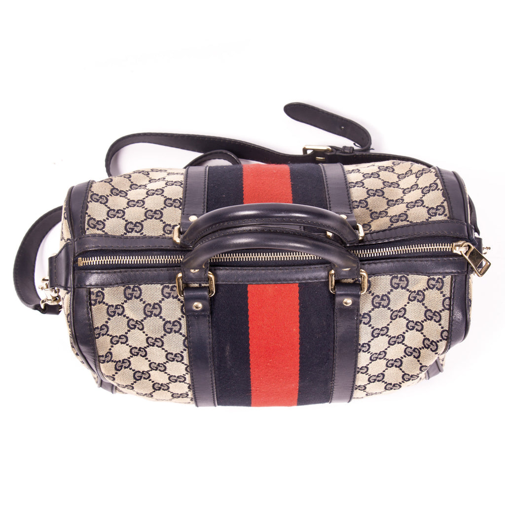 Shop authentic Gucci Web Original Boston Bag at revogue for just USD 535.00