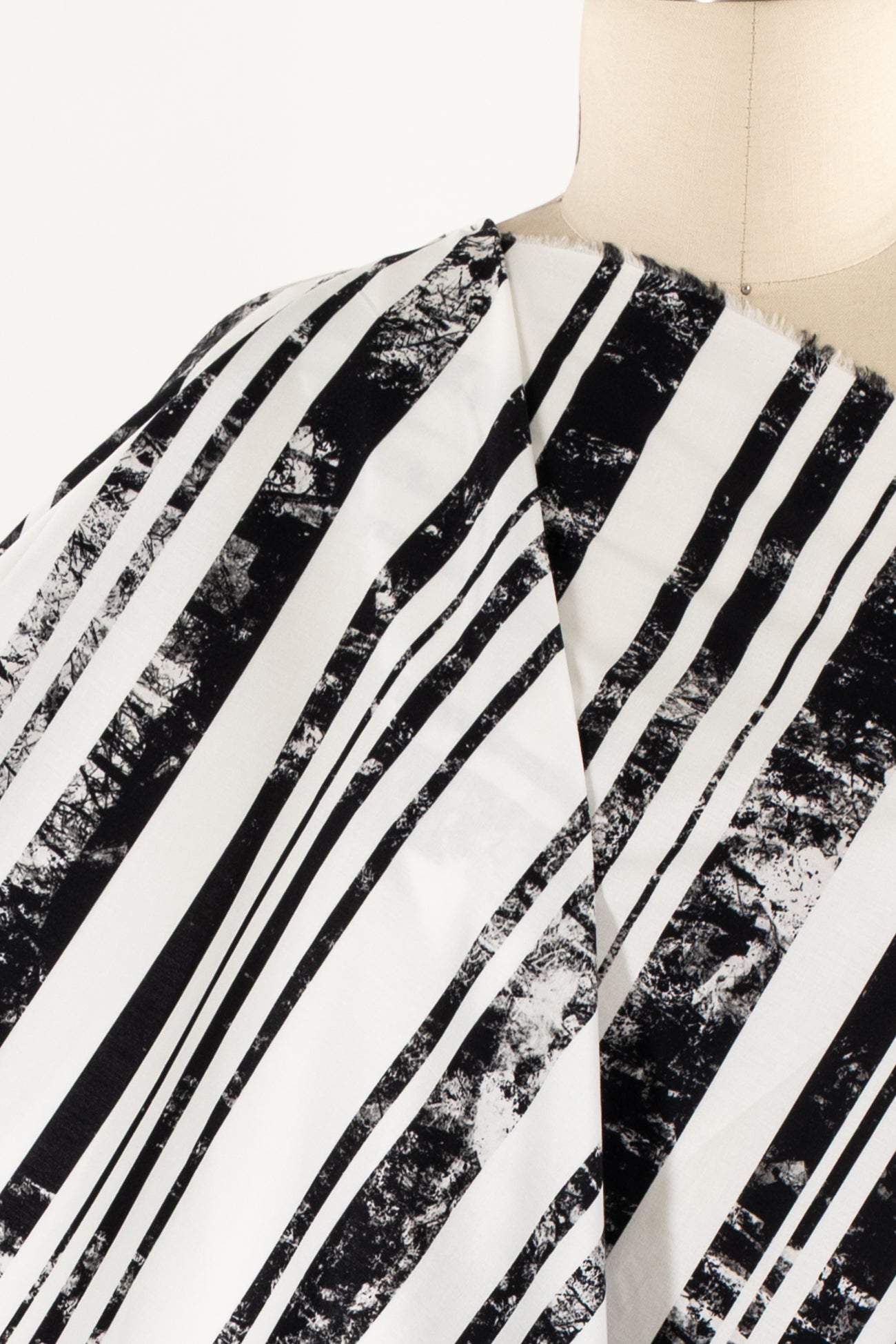 Cross Section Stripes Italian Stretch Cotton Woven elevated