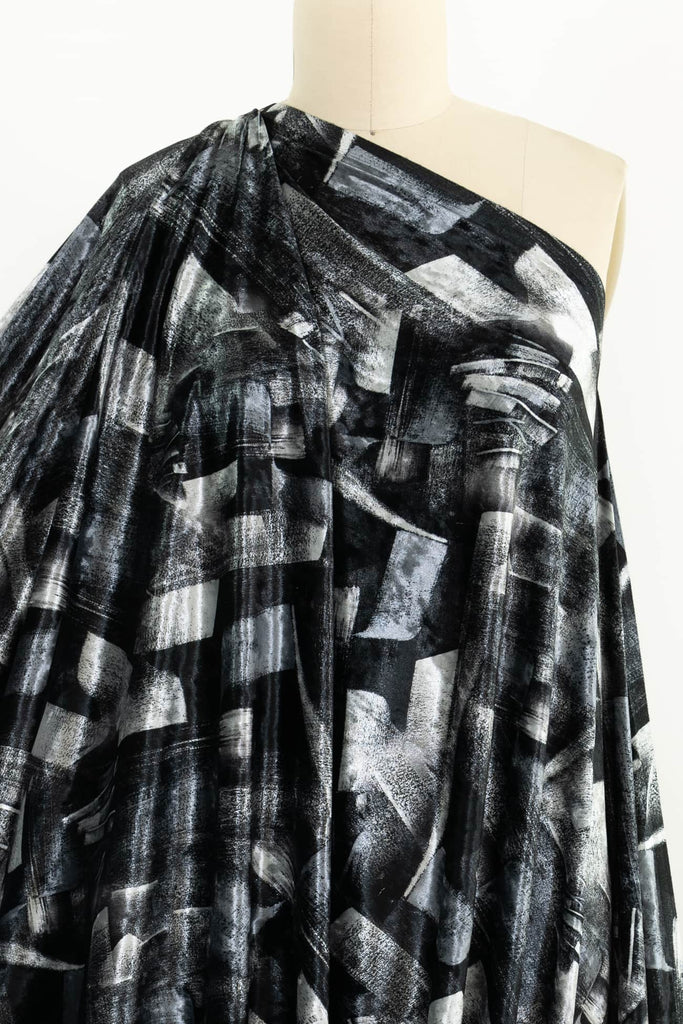 Gray Fields Panne Velvet Knit - Marcy Tilton Fabrics