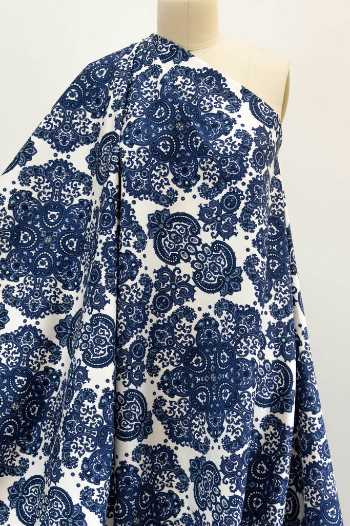 Cobalt Medallion French Stretch Cotton Woven – Marcy Tilton Fabrics