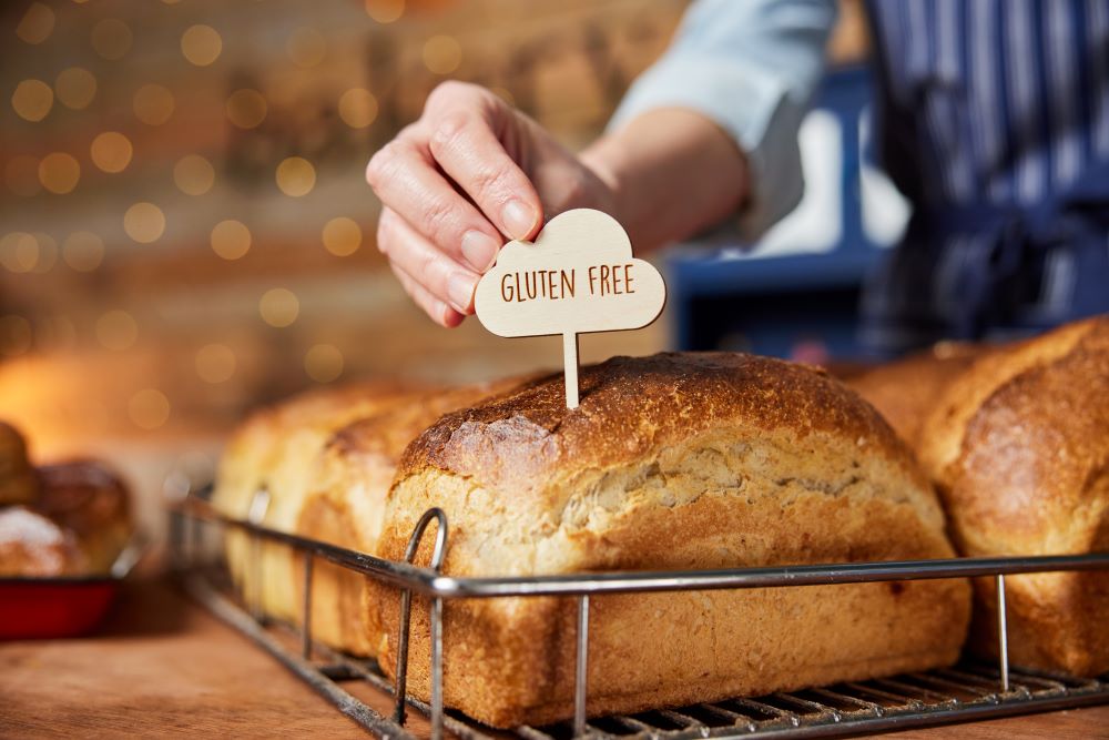 Gluten free bread with sign