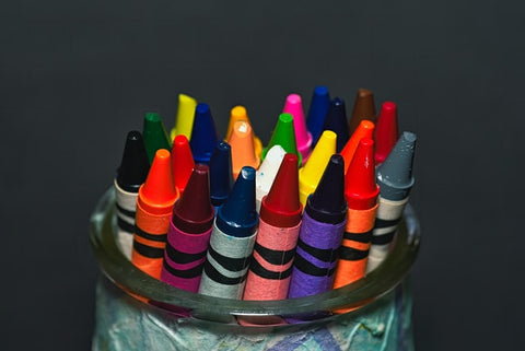 crayons used to conceal scratches on wooden furniture