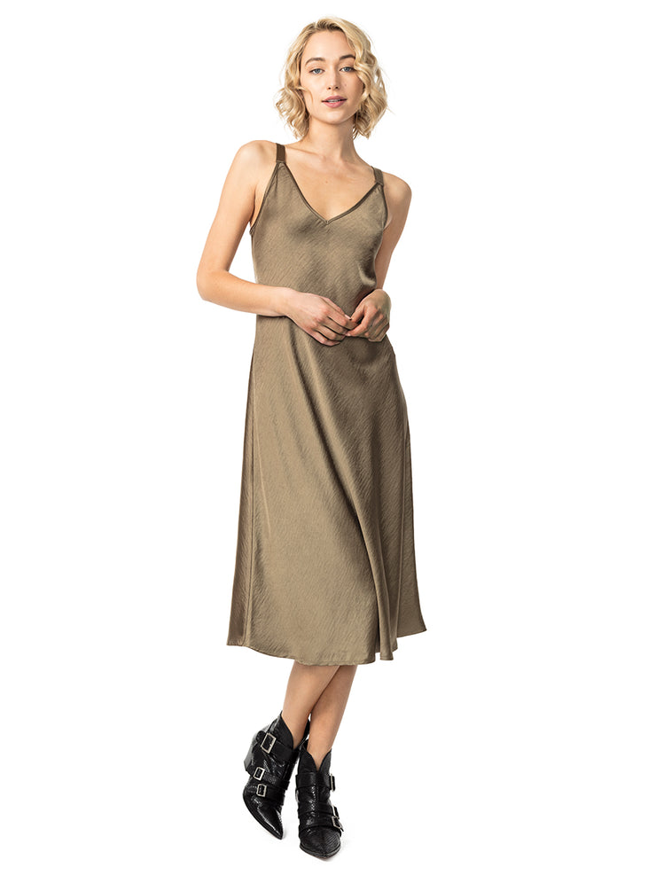 tan slip dress