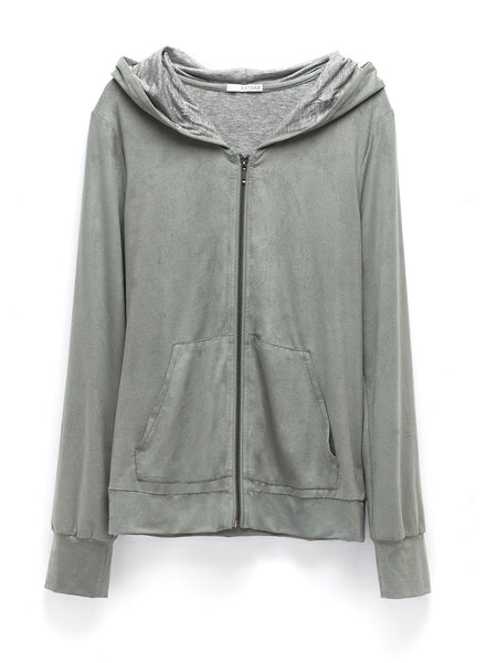 suede hoodie