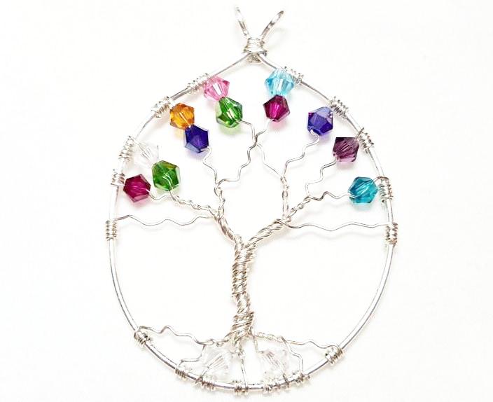 grandmother birthstone charm necklace