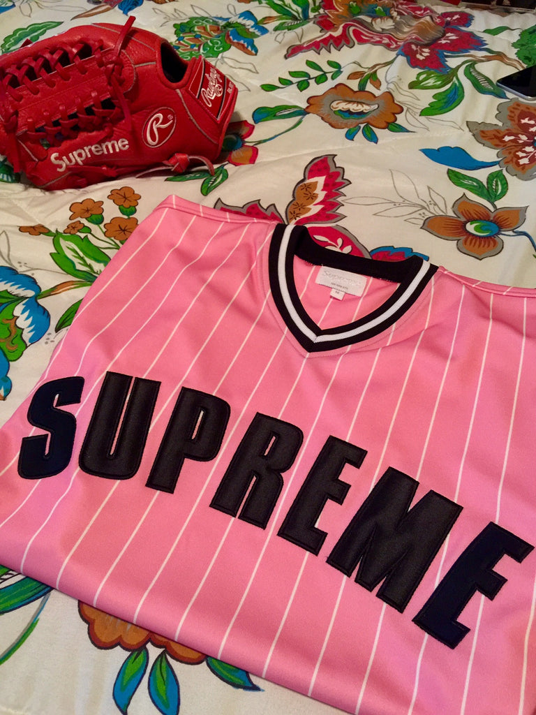 pink baseball jersey