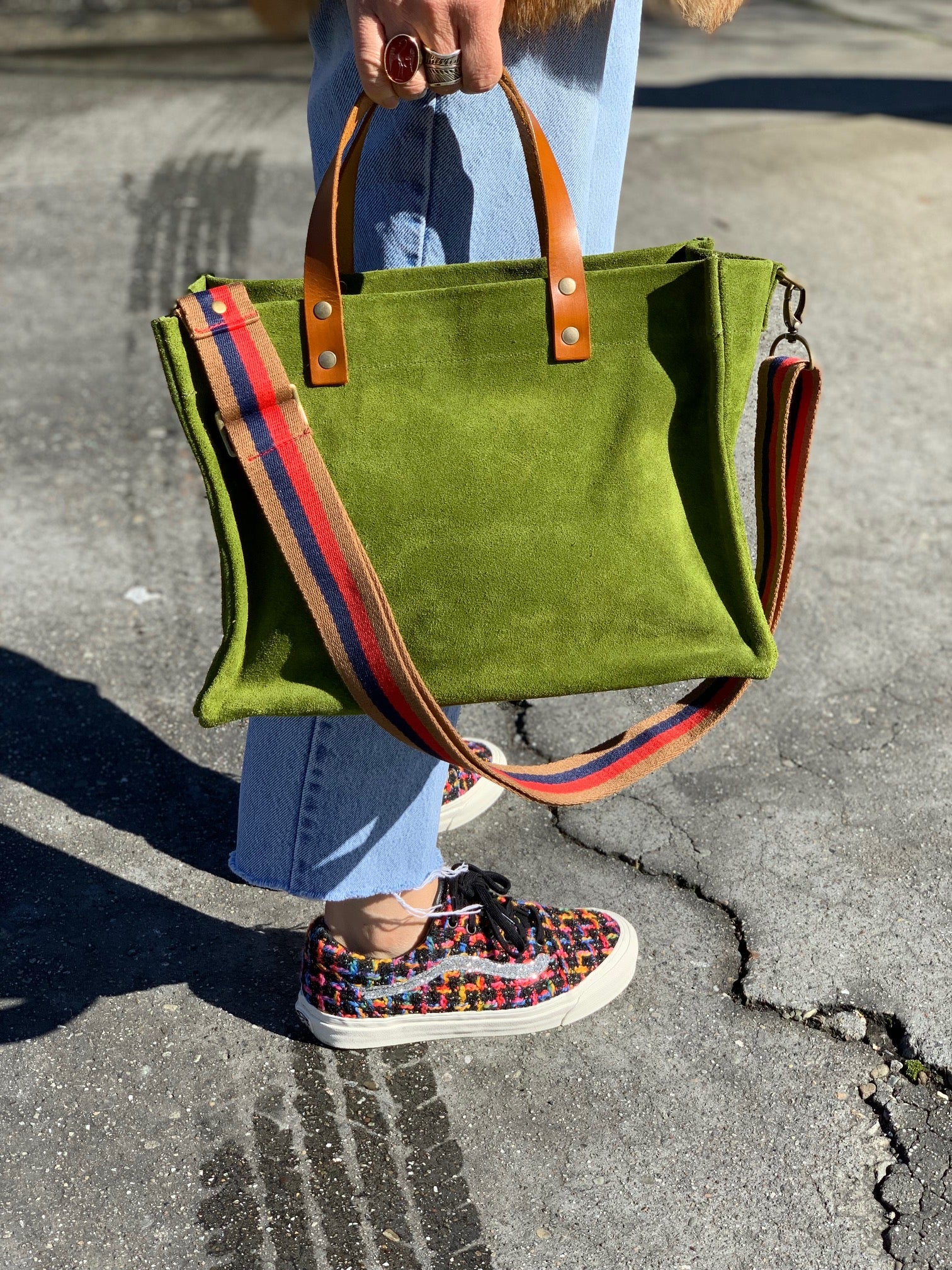 avocado green suede and vans love – Parker Thatch