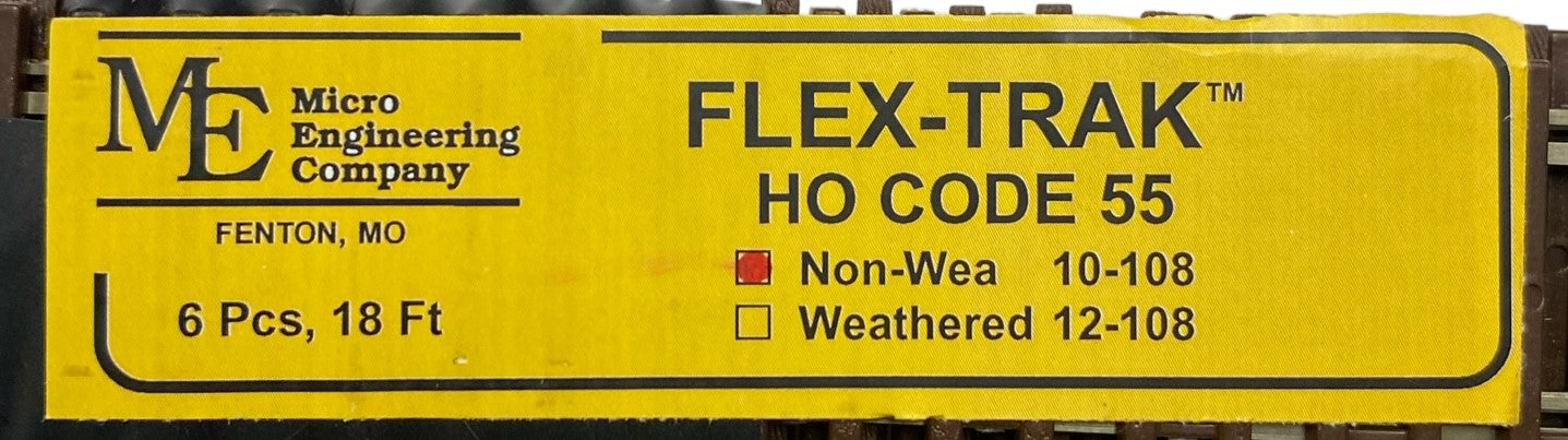 HO Scale Micro Engineering 10-108 Code 55 Wood Ties Non-Weathered Flex-Track (6) pcs