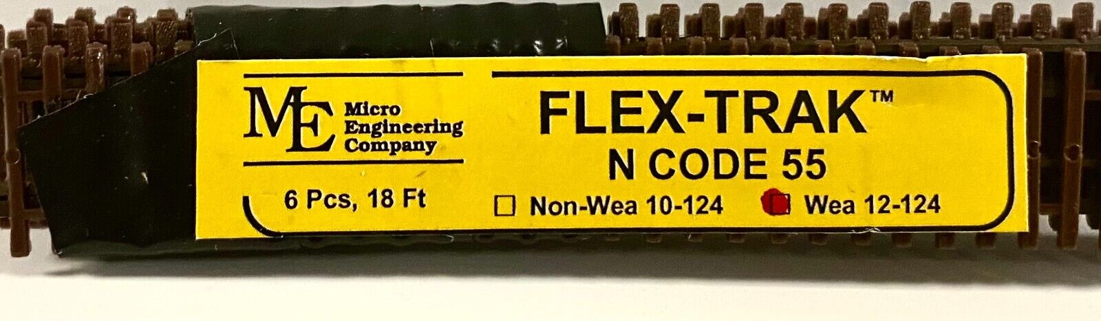 N Scale Micro Engineering 12-124 Code 55 Wood Ties Weathered Flex-Track (6) pcs